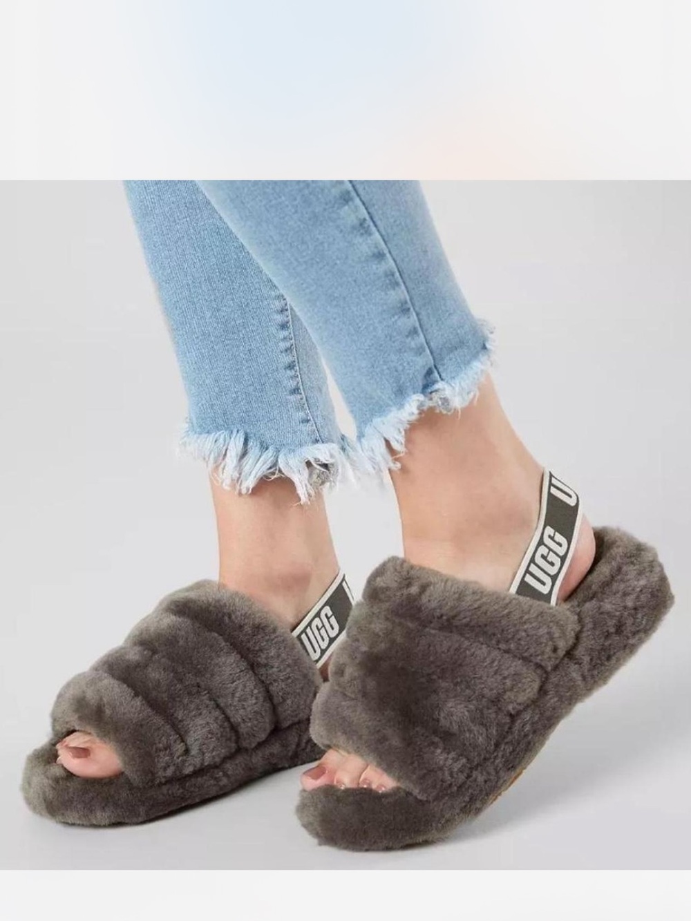 UGG Fluff yeah Slide Sandal - Charcoal Gray